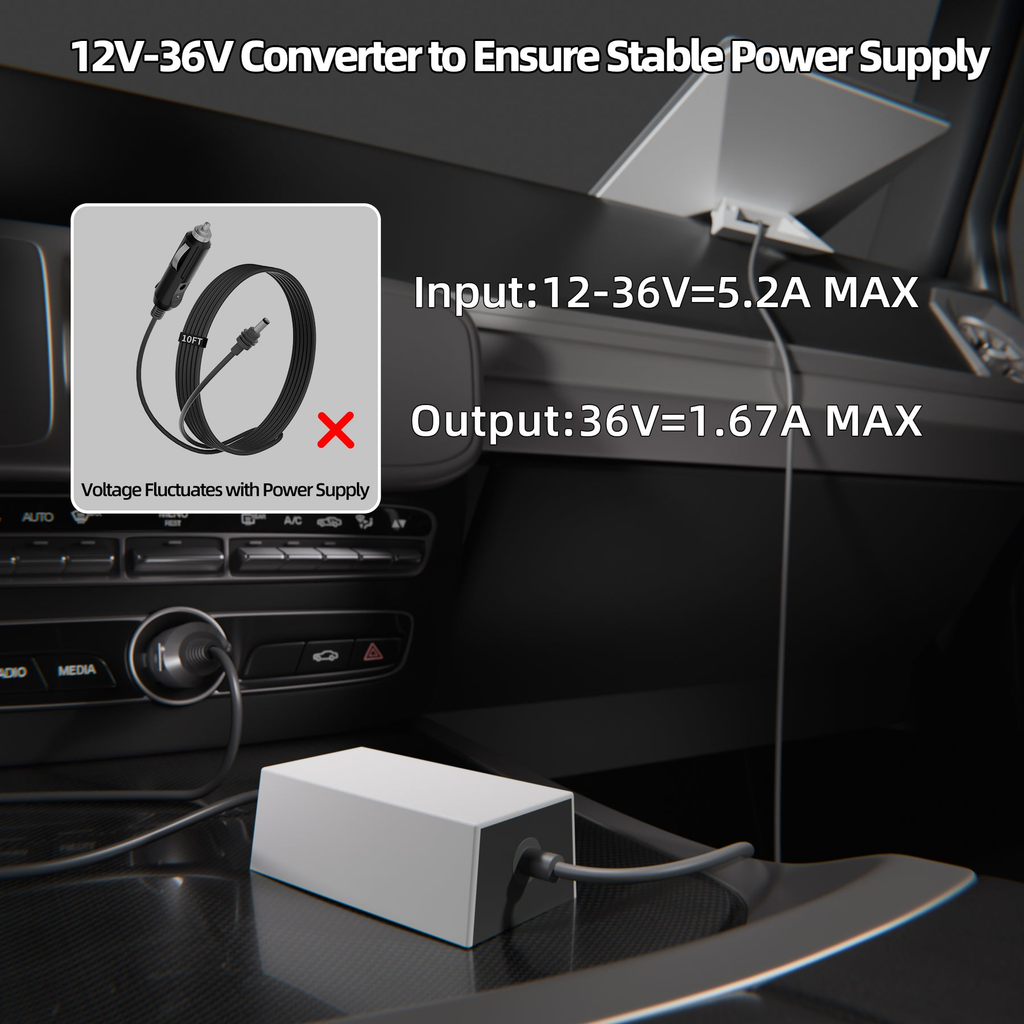 Cable de carga para coche Starlink Mini de 67 W con convertidor regulador CC-CC 