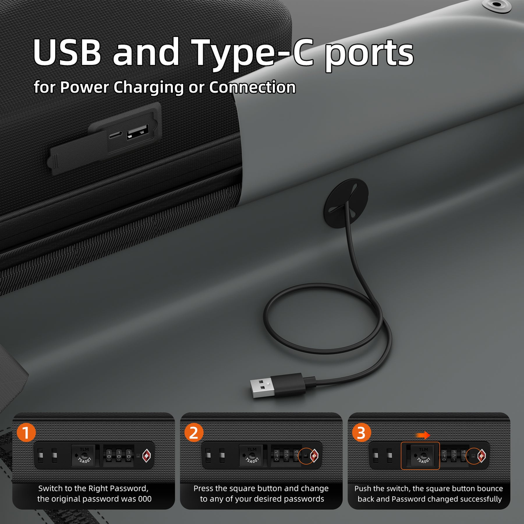 Mochila de viaje Starlink Mini de carcasa rígida con candado TSA y puertos de carga USB