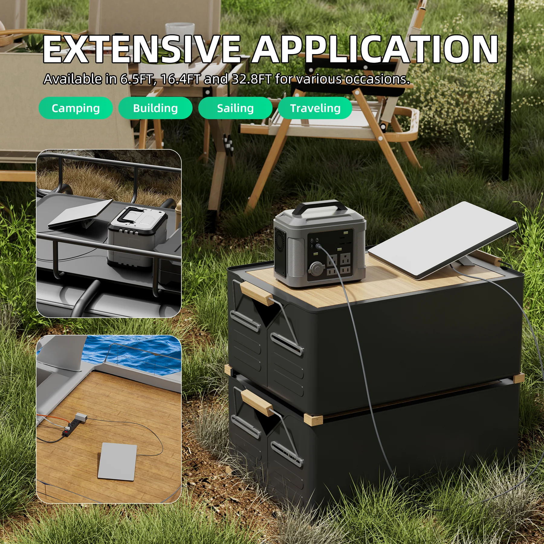 Cable de alimentación de CC a CC de repuesto para Starlink Mini - 6,5 pies/16,4 pies/32,8 pies 